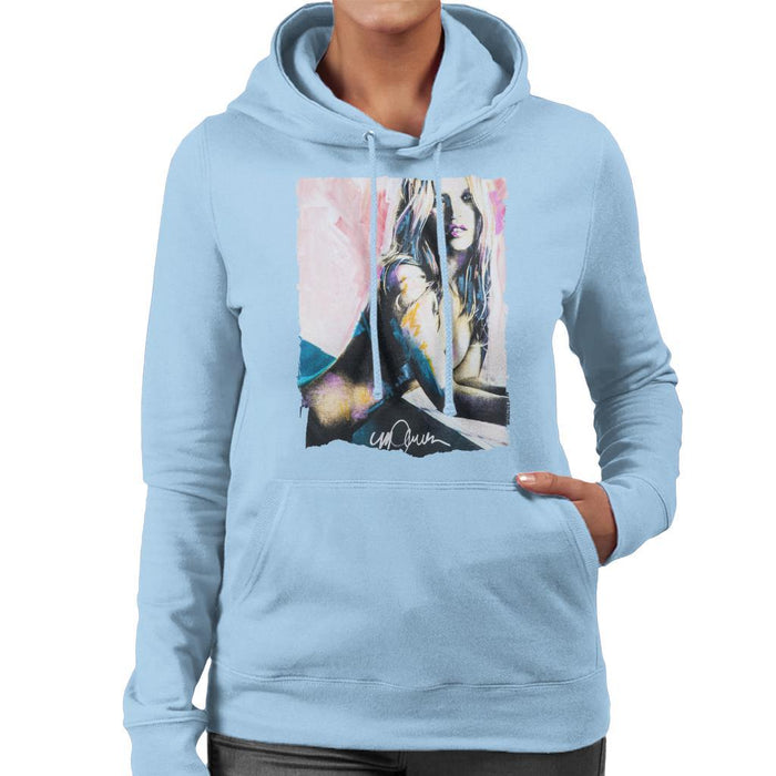 Sidney Maurer Original Portrait Of Kate Moss Nude Womens Hooded Sweatshirt - Womens Hooded Sweatshirt