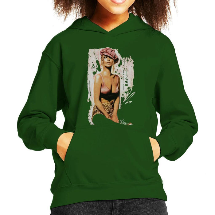 Sidney Maurer Original Portrait Of Kate Moss Pink Hat And Bra Kids Hooded Sweatshirt - Kids Boys Hooded Sweatshirt