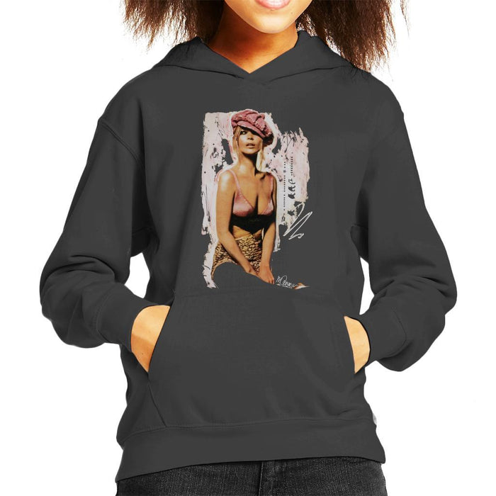 Sidney Maurer Original Portrait Of Kate Moss Pink Hat And Bra Kids Hooded Sweatshirt - Kids Boys Hooded Sweatshirt