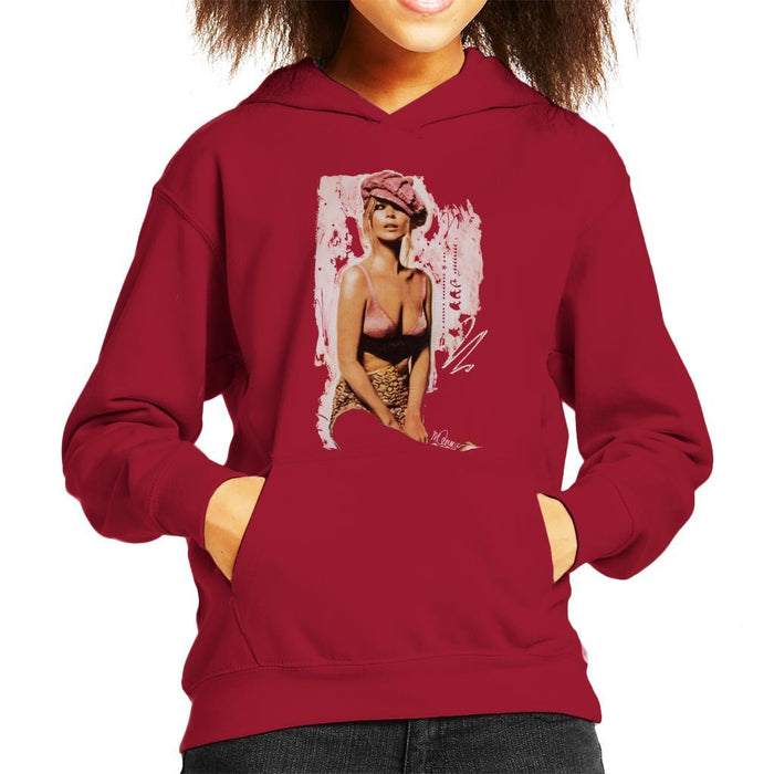 Sidney Maurer Original Portrait Of Kate Moss Pink Hat And Bra Kids Hooded Sweatshirt - Kids Boys Hooded Sweatshirt