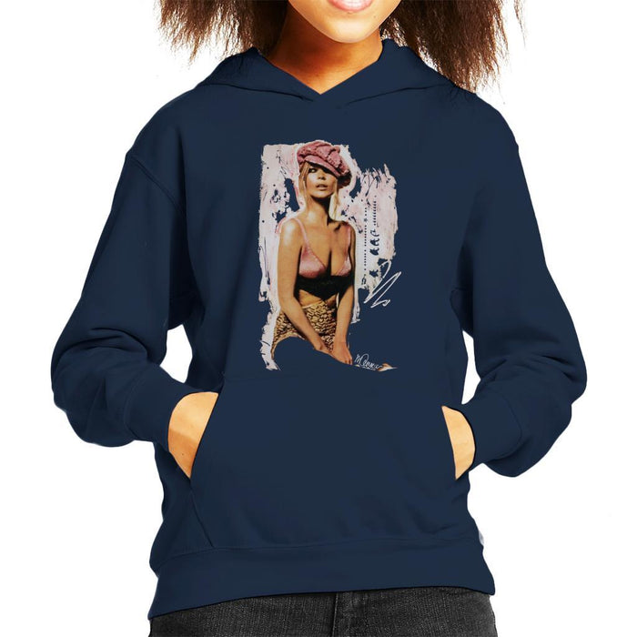Sidney Maurer Original Portrait Of Kate Moss Pink Hat And Bra Kids Hooded Sweatshirt - Kids Boys Hooded Sweatshirt