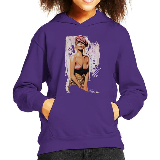 Sidney Maurer Original Portrait Of Kate Moss Pink Hat And Bra Kids Hooded Sweatshirt - Kids Boys Hooded Sweatshirt