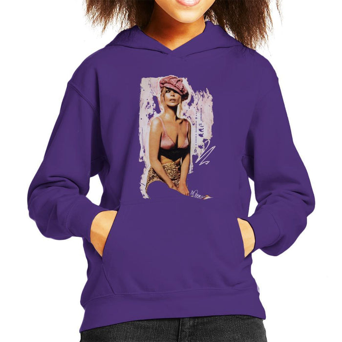 Sidney Maurer Original Portrait Of Kate Moss Pink Hat And Bra Kids Hooded Sweatshirt - Kids Boys Hooded Sweatshirt