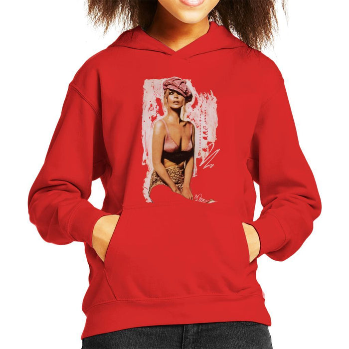 Sidney Maurer Original Portrait Of Kate Moss Pink Hat And Bra Kids Hooded Sweatshirt - Kids Boys Hooded Sweatshirt
