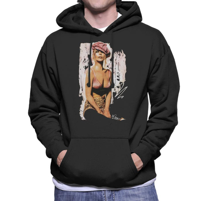 Sidney Maurer Original Portrait Of Kate Moss Pink Hat And Bra Mens Hooded Sweatshirt - Mens Hooded Sweatshirt