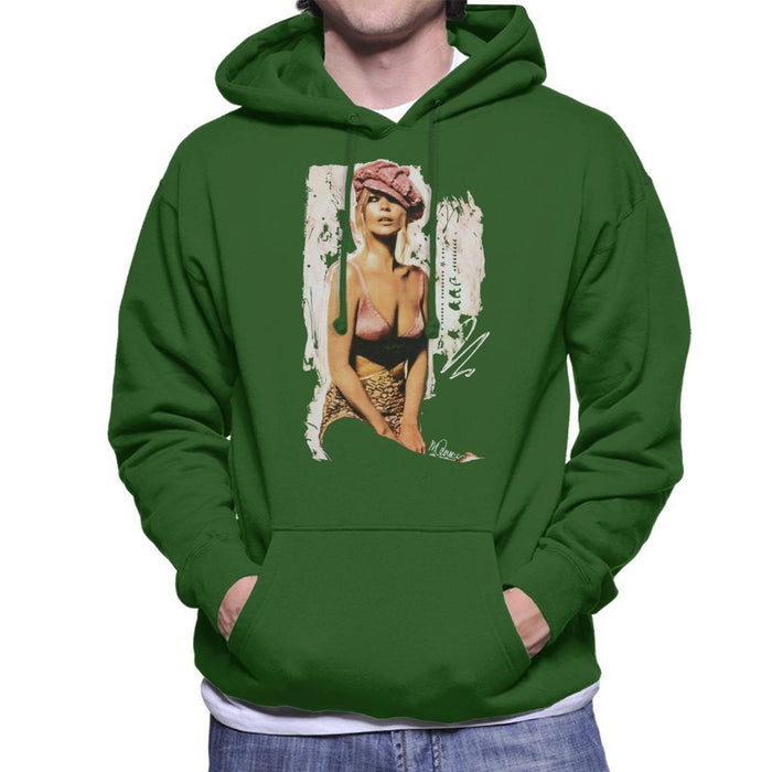 Sidney Maurer Original Portrait Of Kate Moss Pink Hat And Bra Mens Hooded Sweatshirt - Mens Hooded Sweatshirt