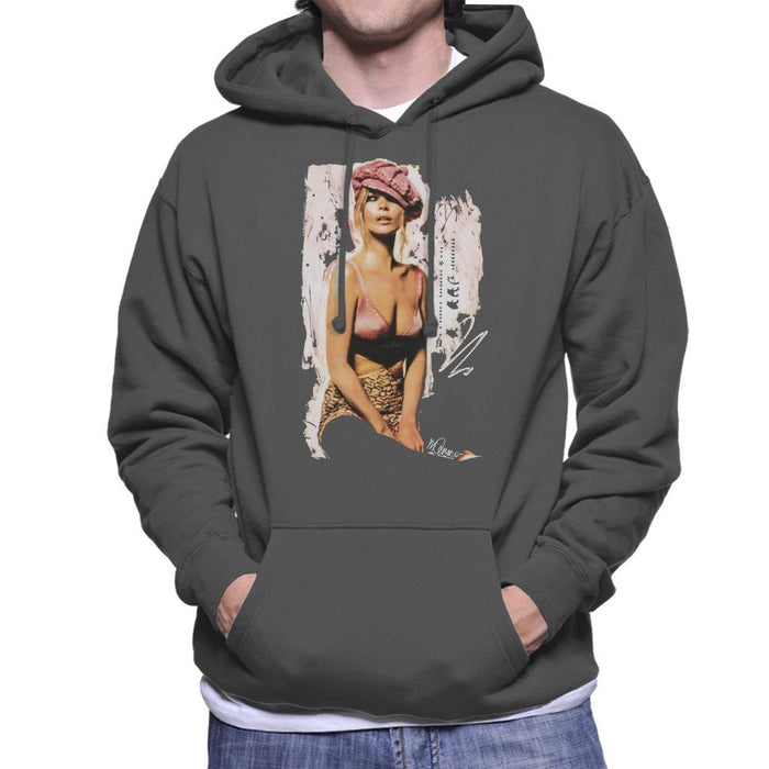 Sidney Maurer Original Portrait Of Kate Moss Pink Hat And Bra Mens Hooded Sweatshirt - Mens Hooded Sweatshirt