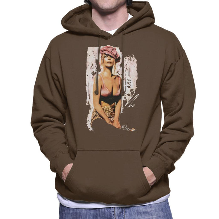 Sidney Maurer Original Portrait Of Kate Moss Pink Hat And Bra Mens Hooded Sweatshirt - Mens Hooded Sweatshirt