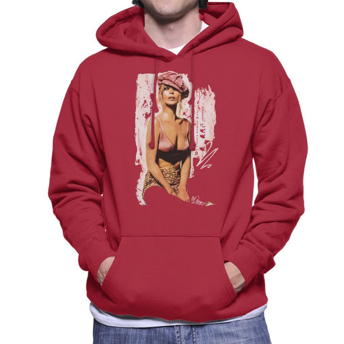 Sidney Maurer Original Portrait Of Kate Moss Pink Hat And Bra Mens Hooded Sweatshirt - Mens Hooded Sweatshirt