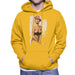 Sidney Maurer Original Portrait Of Kate Moss Pink Hat And Bra Mens Hooded Sweatshirt - Small / Gold - Mens Hooded Sweatshirt