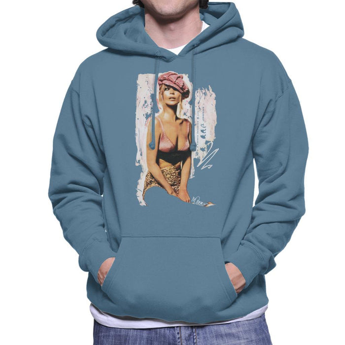 Sidney Maurer Original Portrait Of Kate Moss Pink Hat And Bra Mens Hooded Sweatshirt - Mens Hooded Sweatshirt