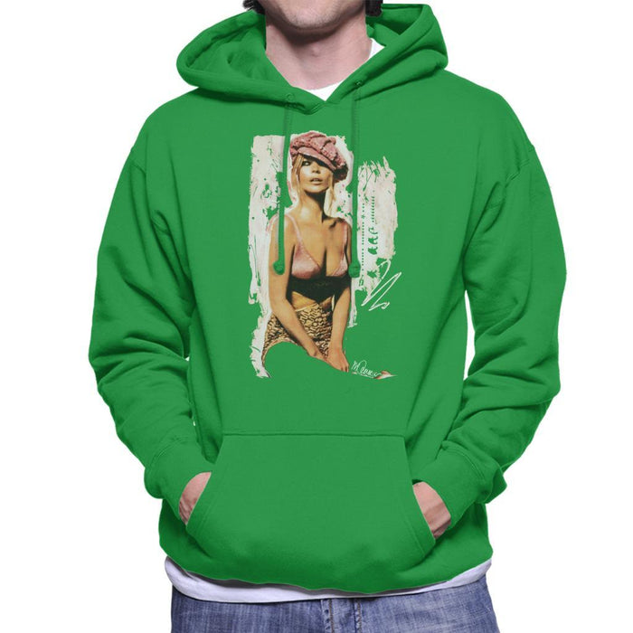 Sidney Maurer Original Portrait Of Kate Moss Pink Hat And Bra Mens Hooded Sweatshirt - Mens Hooded Sweatshirt
