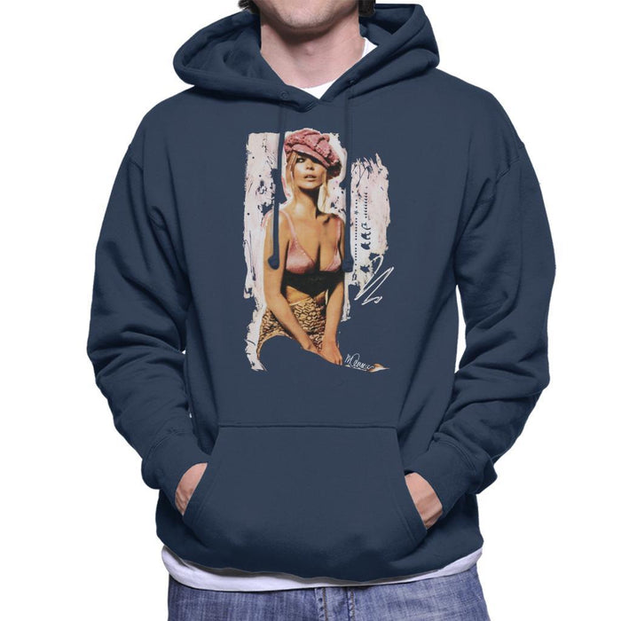 Sidney Maurer Original Portrait Of Kate Moss Pink Hat And Bra Mens Hooded Sweatshirt - Mens Hooded Sweatshirt
