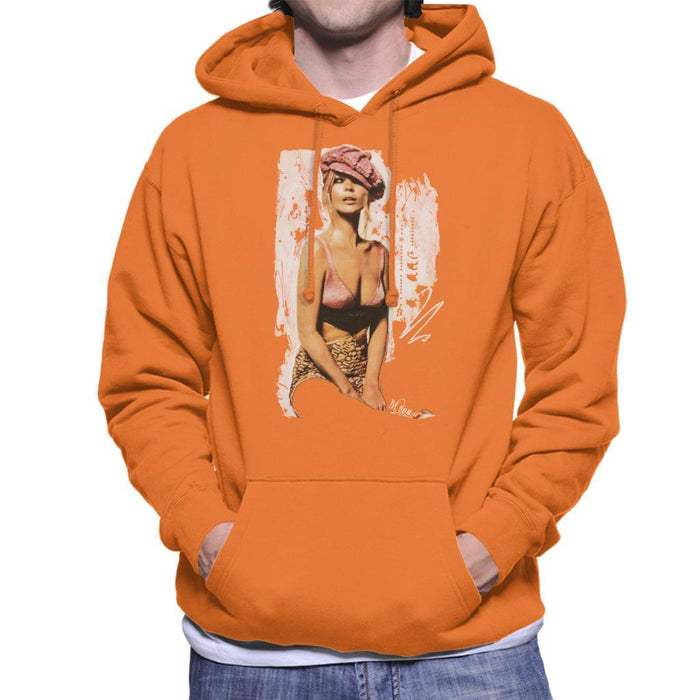 Sidney Maurer Original Portrait Of Kate Moss Pink Hat And Bra Mens Hooded Sweatshirt - Mens Hooded Sweatshirt