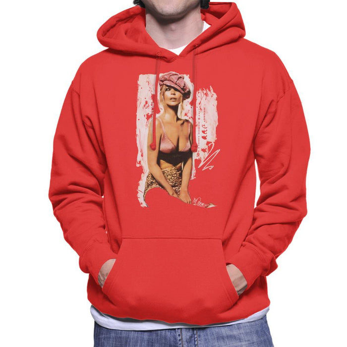 Sidney Maurer Original Portrait Of Kate Moss Pink Hat And Bra Mens Hooded Sweatshirt - Mens Hooded Sweatshirt