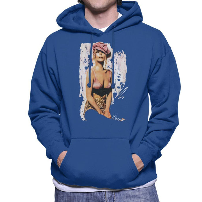 Sidney Maurer Original Portrait Of Kate Moss Pink Hat And Bra Mens Hooded Sweatshirt - Mens Hooded Sweatshirt