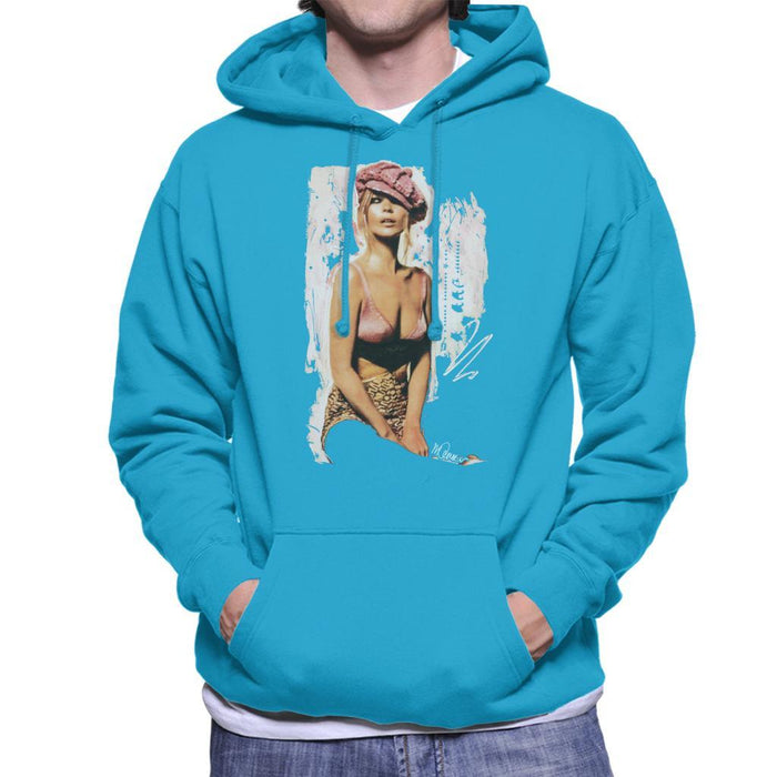 Sidney Maurer Original Portrait Of Kate Moss Pink Hat And Bra Mens Hooded Sweatshirt - Mens Hooded Sweatshirt
