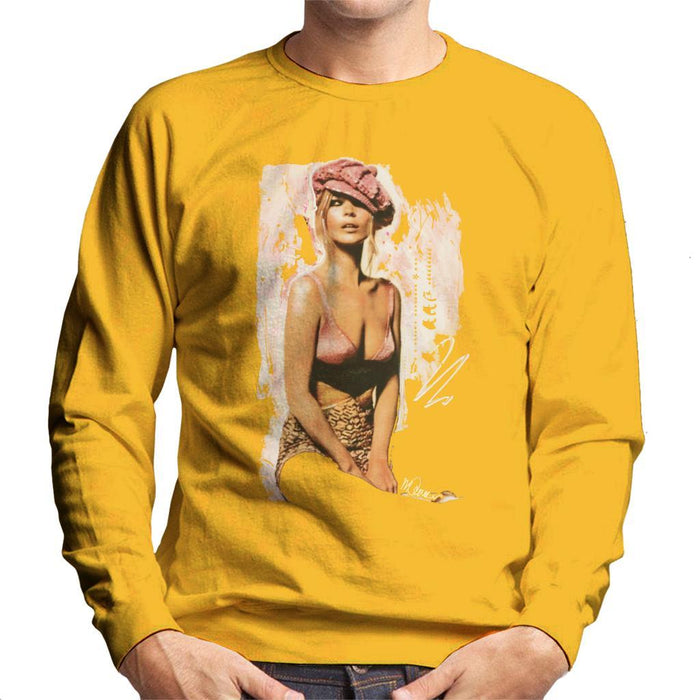 Sidney Maurer Original Portrait Of Kate Moss Pink Hat And Bra Mens Sweatshirt - Small / Gold - Mens Sweatshirt