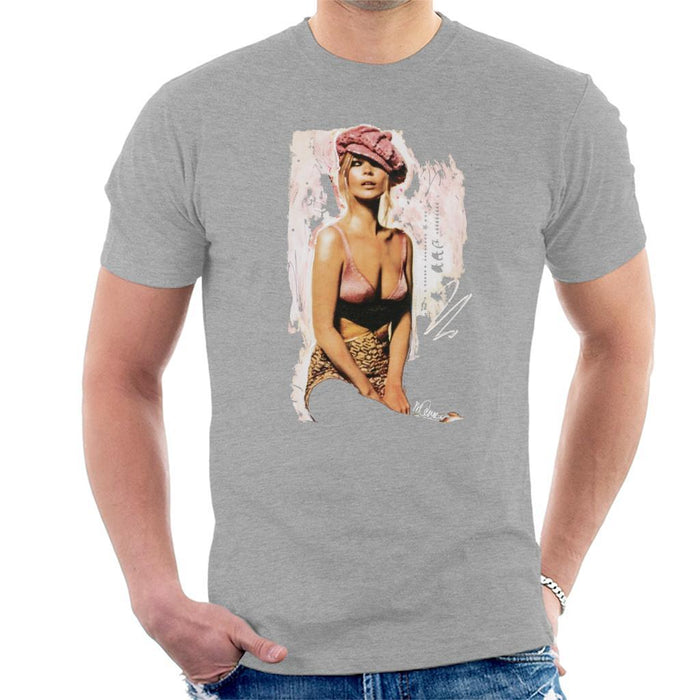Sidney Maurer Original Portrait Of Kate Moss Pink Hat And Bra Mens T-Shirt - Mens T-Shirt