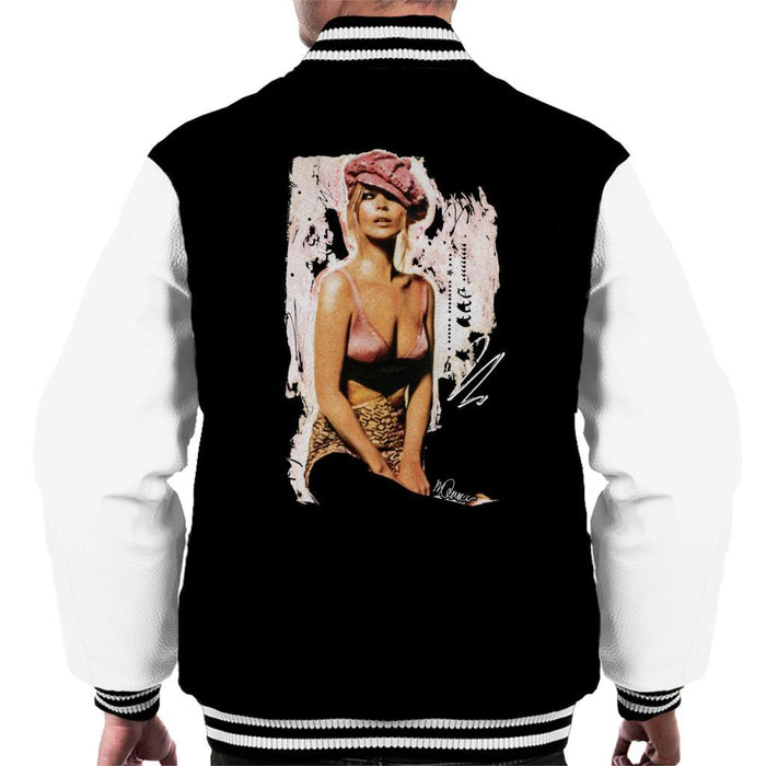 Sidney Maurer Original Portrait Of Kate Moss Pink Hat And Bra Mens Varsity Jacket - Mens Varsity Jacket