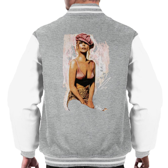 Sidney Maurer Original Portrait Of Kate Moss Pink Hat And Bra Mens Varsity Jacket - Mens Varsity Jacket