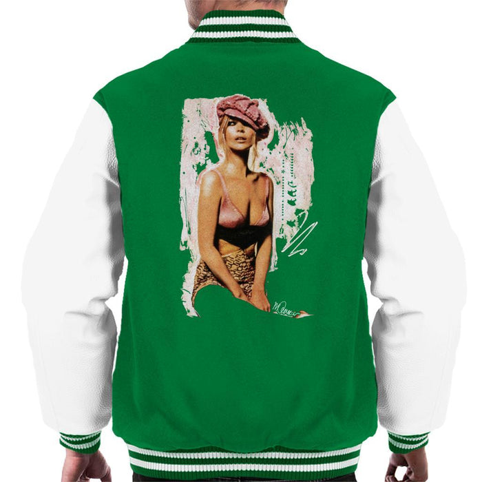 Sidney Maurer Original Portrait Of Kate Moss Pink Hat And Bra Mens Varsity Jacket - Mens Varsity Jacket
