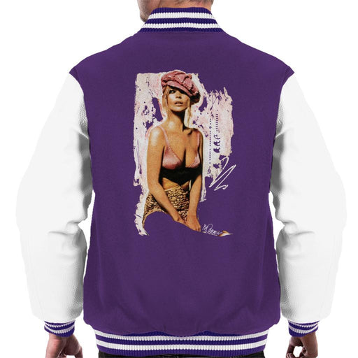 Sidney Maurer Original Portrait Of Kate Moss Pink Hat And Bra Mens Varsity Jacket - Mens Varsity Jacket