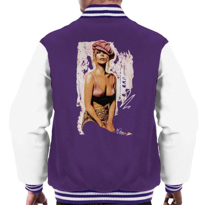 Sidney Maurer Original Portrait Of Kate Moss Pink Hat And Bra Mens Varsity Jacket - Mens Varsity Jacket