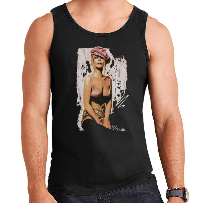 Sidney Maurer Original Portrait Of Kate Moss Pink Hat And Bra Mens Vest - Mens Vest