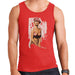 Sidney Maurer Original Portrait Of Kate Moss Pink Hat And Bra Mens Vest - Small / Red - Mens Vest