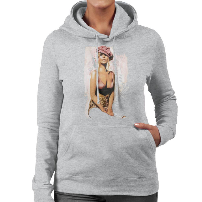 Sidney Maurer Original Portrait Of Kate Moss Pink Hat And Bra Womens Hooded Sweatshirt - Womens Hooded Sweatshirt