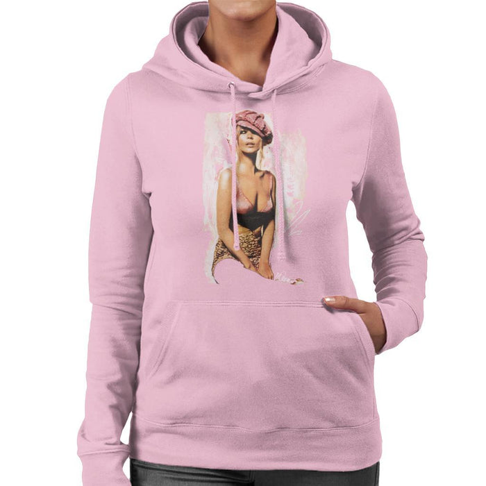 Sidney Maurer Original Portrait Of Kate Moss Pink Hat And Bra Womens Hooded Sweatshirt - Small / Light Pink - Womens Hooded Sweatshirt