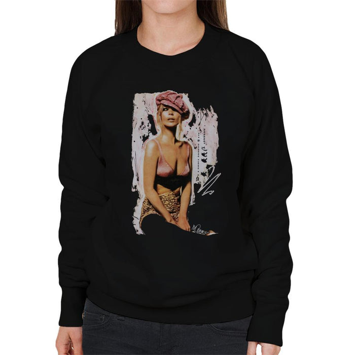 Sidney Maurer Original Portrait Of Kate Moss Pink Hat And Bra Womens Sweatshirt - Womens Sweatshirt