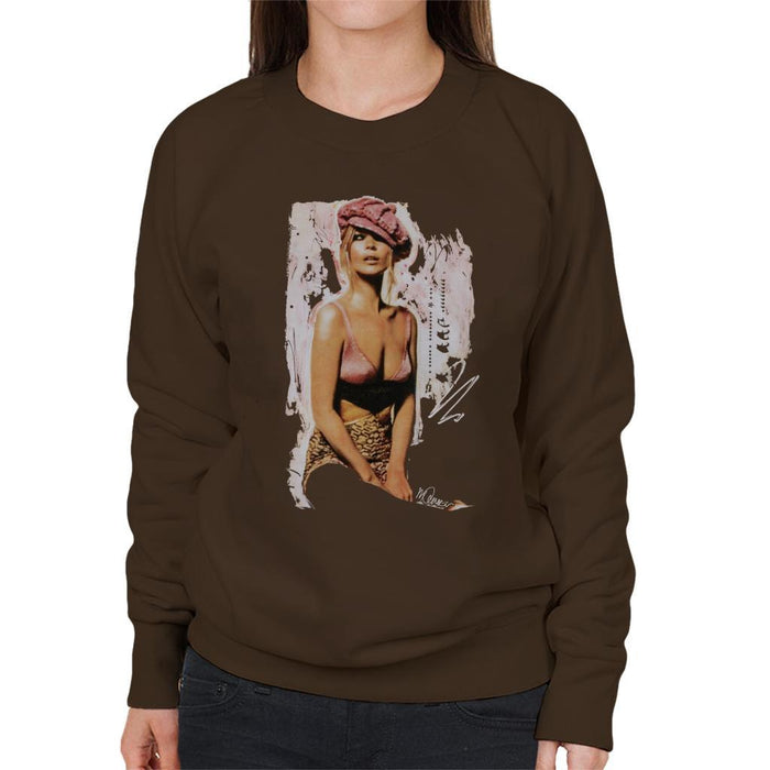 Sidney Maurer Original Portrait Of Kate Moss Pink Hat And Bra Womens Sweatshirt - Womens Sweatshirt
