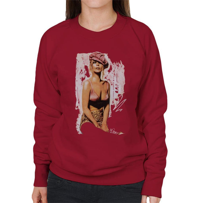 Sidney Maurer Original Portrait Of Kate Moss Pink Hat And Bra Womens Sweatshirt - Womens Sweatshirt