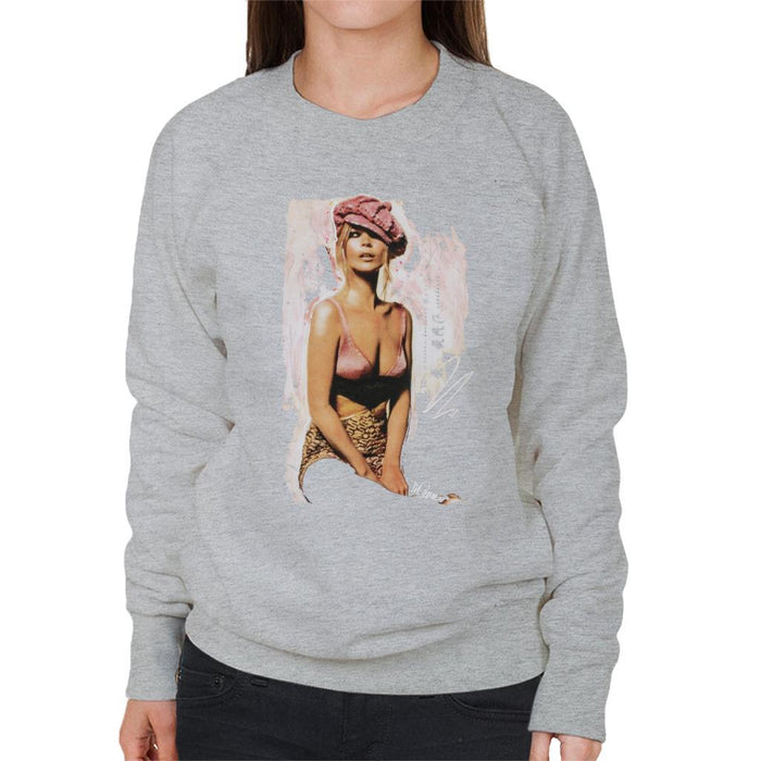 Sidney Maurer Original Portrait Of Kate Moss Pink Hat And Bra Womens Sweatshirt - Womens Sweatshirt