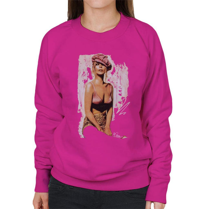 Sidney Maurer Original Portrait Of Kate Moss Pink Hat And Bra Womens Sweatshirt - Womens Sweatshirt