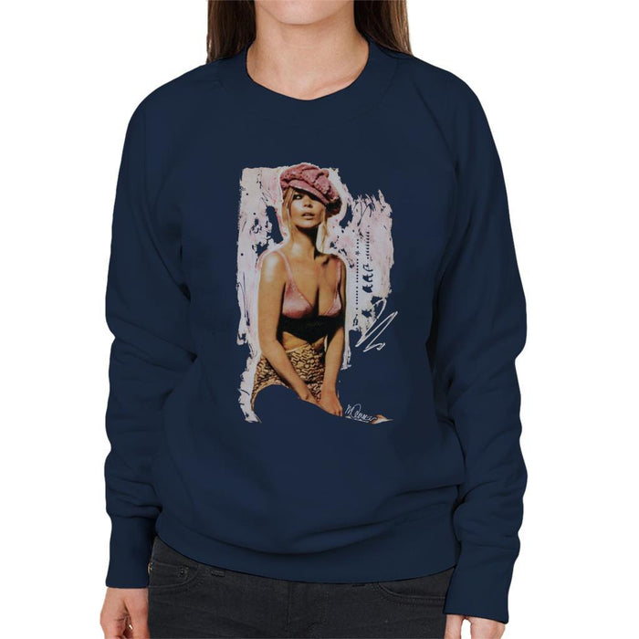 Sidney Maurer Original Portrait Of Kate Moss Pink Hat And Bra Womens Sweatshirt - Womens Sweatshirt