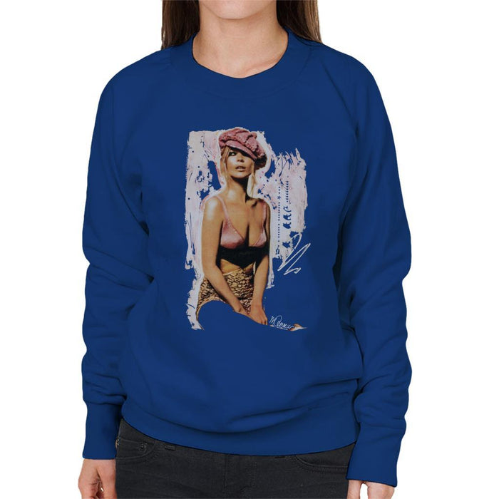 Sidney Maurer Original Portrait Of Kate Moss Pink Hat And Bra Womens Sweatshirt - Womens Sweatshirt