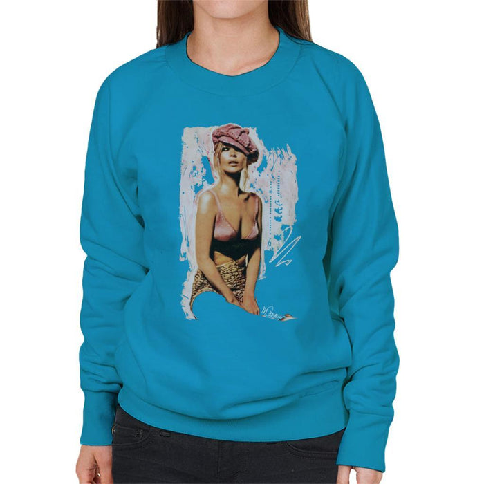 Sidney Maurer Original Portrait Of Kate Moss Pink Hat And Bra Womens Sweatshirt - Womens Sweatshirt