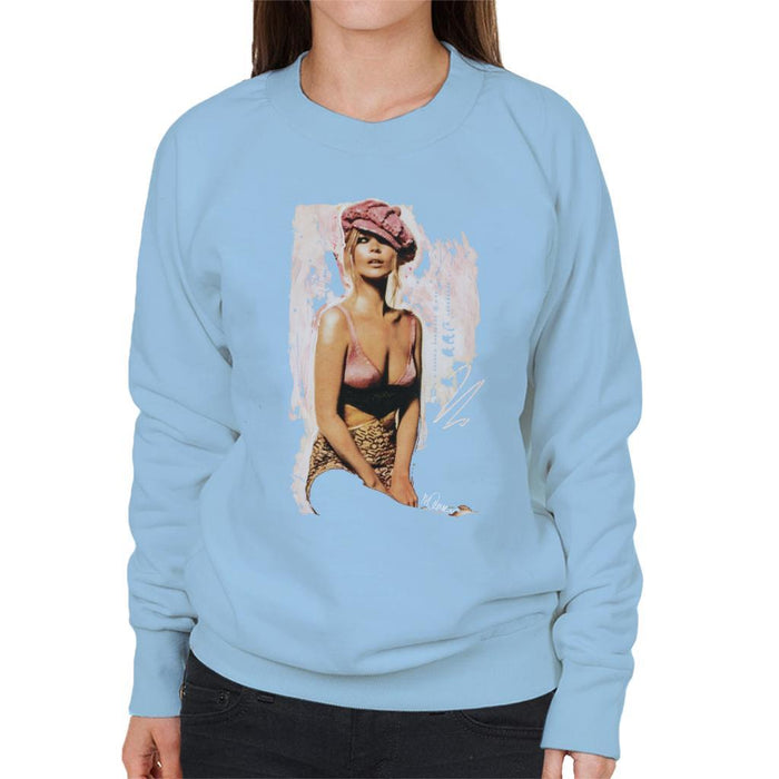 Sidney Maurer Original Portrait Of Kate Moss Pink Hat And Bra Womens Sweatshirt - Womens Sweatshirt