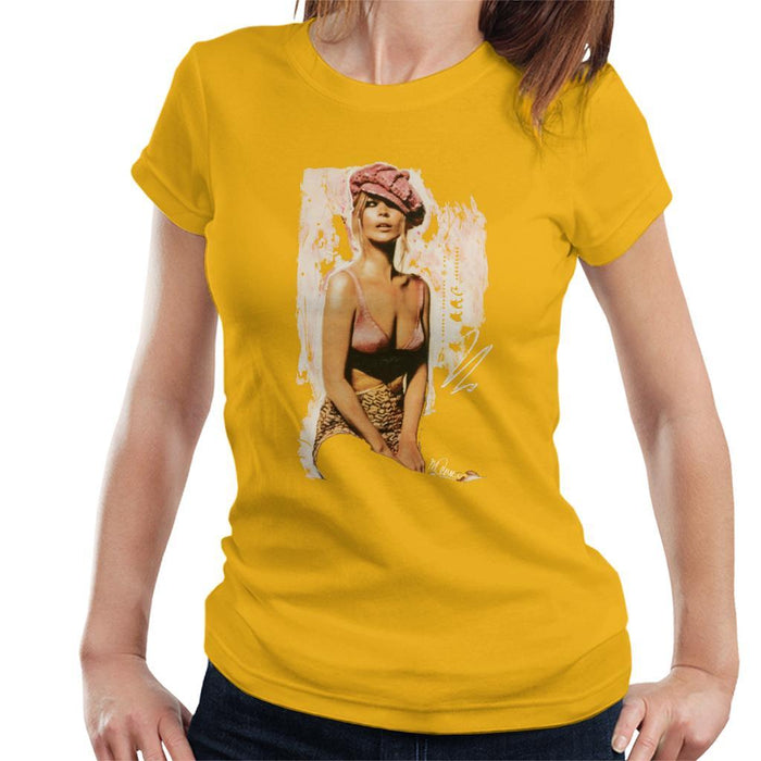 Sidney Maurer Original Portrait Of Kate Moss Pink Hat And Bra Womens T-Shirt - Womens T-Shirt