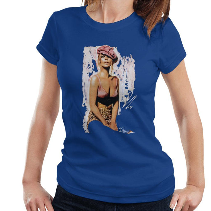 Sidney Maurer Original Portrait Of Kate Moss Pink Hat And Bra Womens T-Shirt - Womens T-Shirt