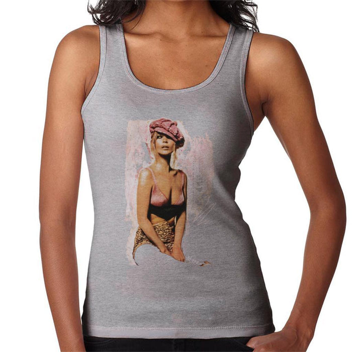 Sidney Maurer Original Portrait Of Kate Moss Pink Hat And Bra Womens Vest - Womens Vest