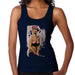 Sidney Maurer Original Portrait Of Kate Moss Pink Hat And Bra Womens Vest - Small / Navy Blue - Womens Vest