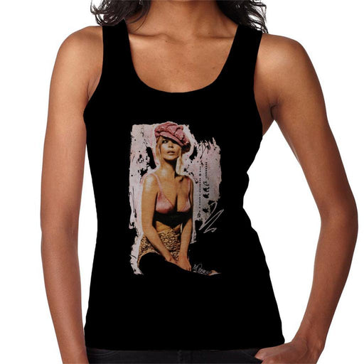 Sidney Maurer Original Portrait Of Kate Moss Pink Hat And Bra Womens Vest - Womens Vest