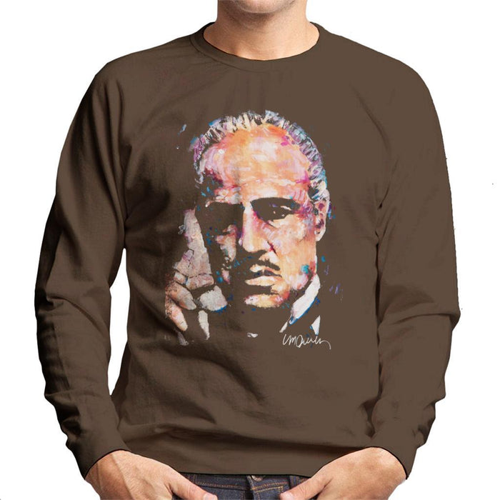 Sidney Maurer Original Portrait Of Marlon Brando Mens Sweatshirt - Small / Chocolate - Mens Sweatshirt