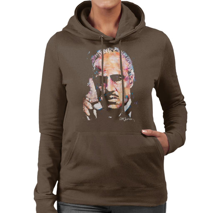 Sidney Maurer Original Portrait Of Marlon Brando Womens Hooded Sweatshirt - Womens Hooded Sweatshirt