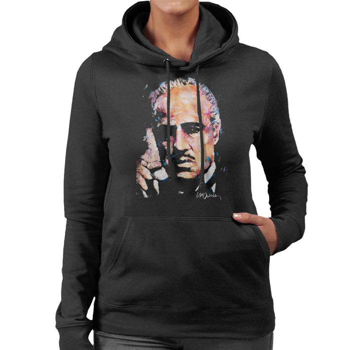 Sidney Maurer Original Portrait Of Marlon Brando Womens Hooded Sweatshirt - Womens Hooded Sweatshirt