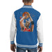Sidney Maurer Original Portrait Of Michael Jordan Bulls Red Jersey Kids Varsity Jacket - X-Small (3-4 yrs) / Royal/White - Kids Boys Varsity